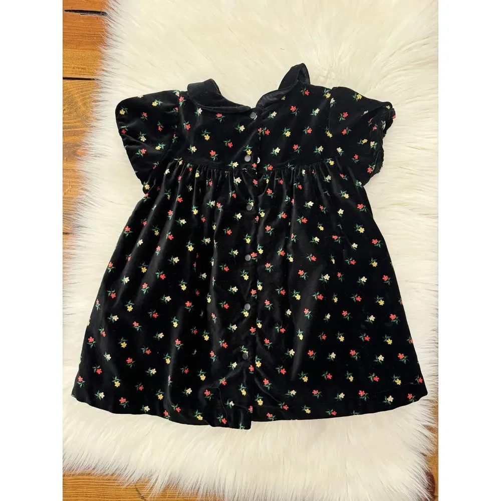 Vintage‎ Gymboree black velvety dress 18/24m EUC